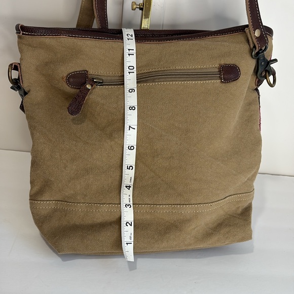 Myra Bag Striped Multicolor Canvas, Leather and Calfhair Shoulder/Crossbody Bag - Picture 5 of 11